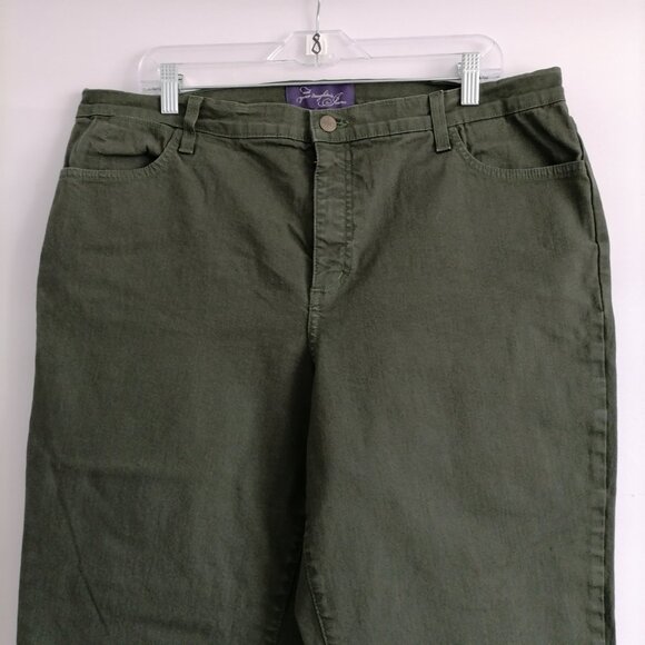 NYDJ Cropped Jeans in Forest Green - Picture 2 of 7